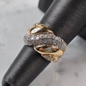 Womens Vintage Estate 14K Yellow Gold Diamond Ring 7.4g  E3985